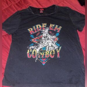 Rock & Roll Cowgirl Black Graphic Tee